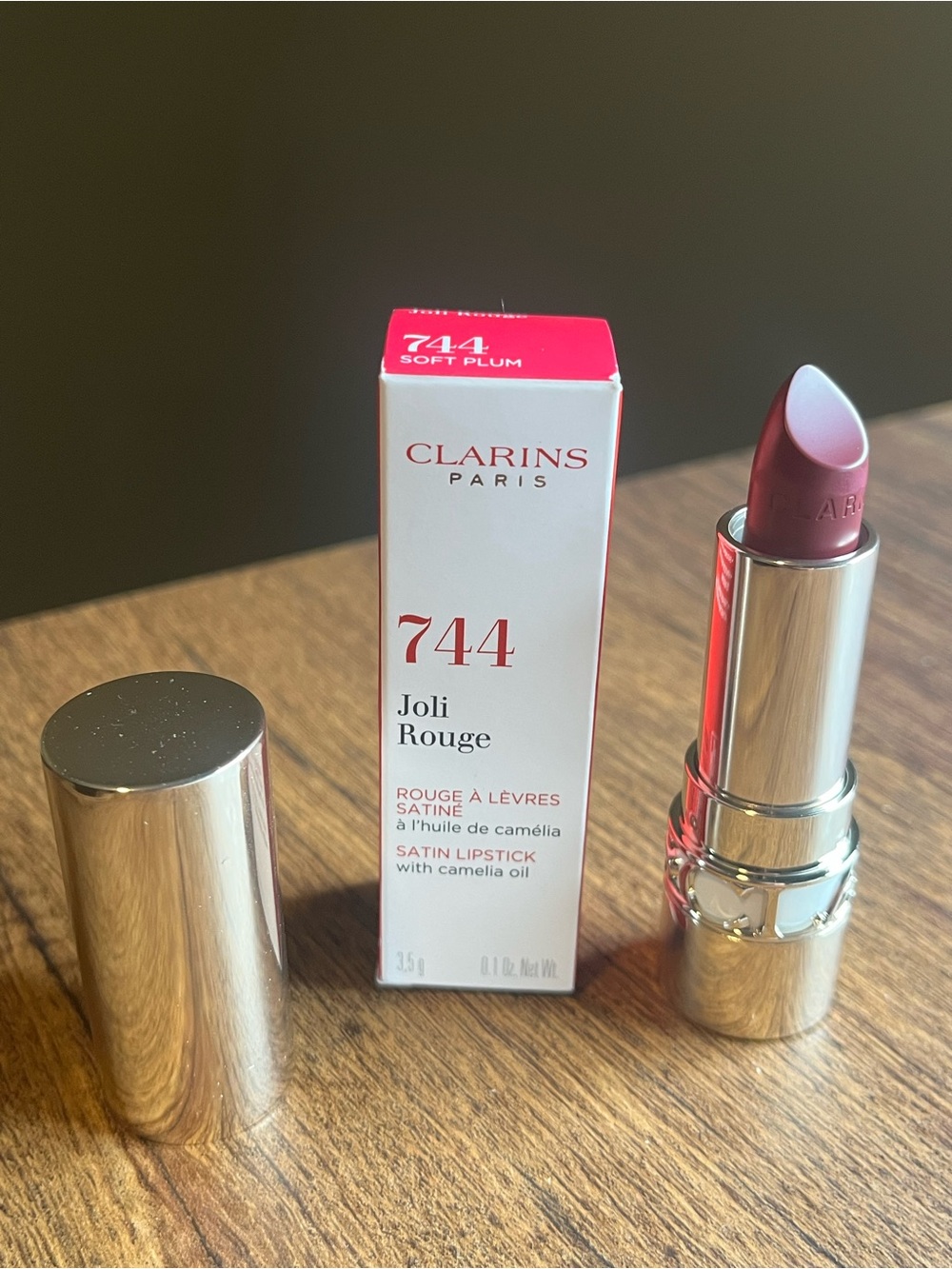 Clarins Joli Rouge Satin Lipstick 744 Soft Plum